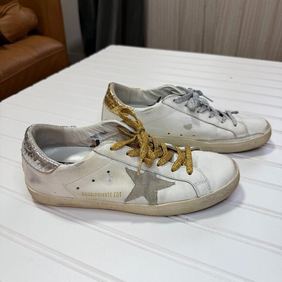 Golden Goose Limited Edition Superstar 'Silver Gold Mismatch' Size 40 / 10 - Picture 1 of 10